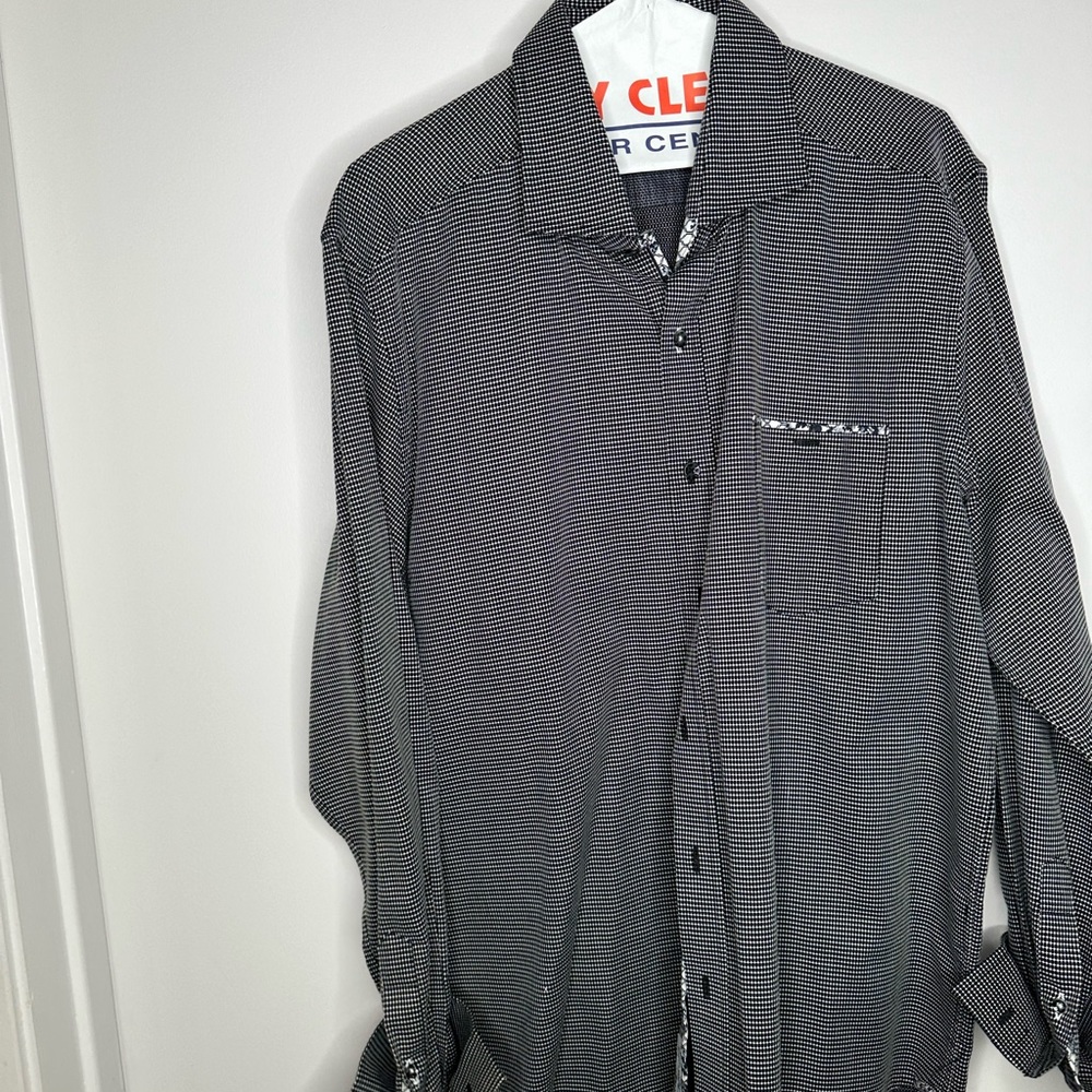 Robert Graham Modern Americana Men's XL Tailored Fit Black Dot Knowledge - Picture 3 of 10